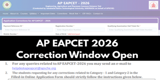 AP EAPCET 2026 Correction Window Open; Edit Application Till April 13